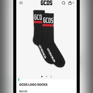 GCDS European Designer logo socks. New. One size